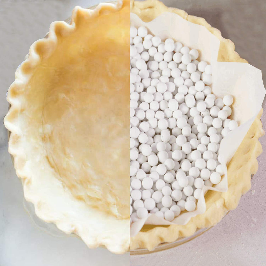 PLANTIONAL Pie Weights - 1.32 LB Ceramic Stoneware Beans in Wheat Straw Container for Blind Baking Pastry Crusts (Green)