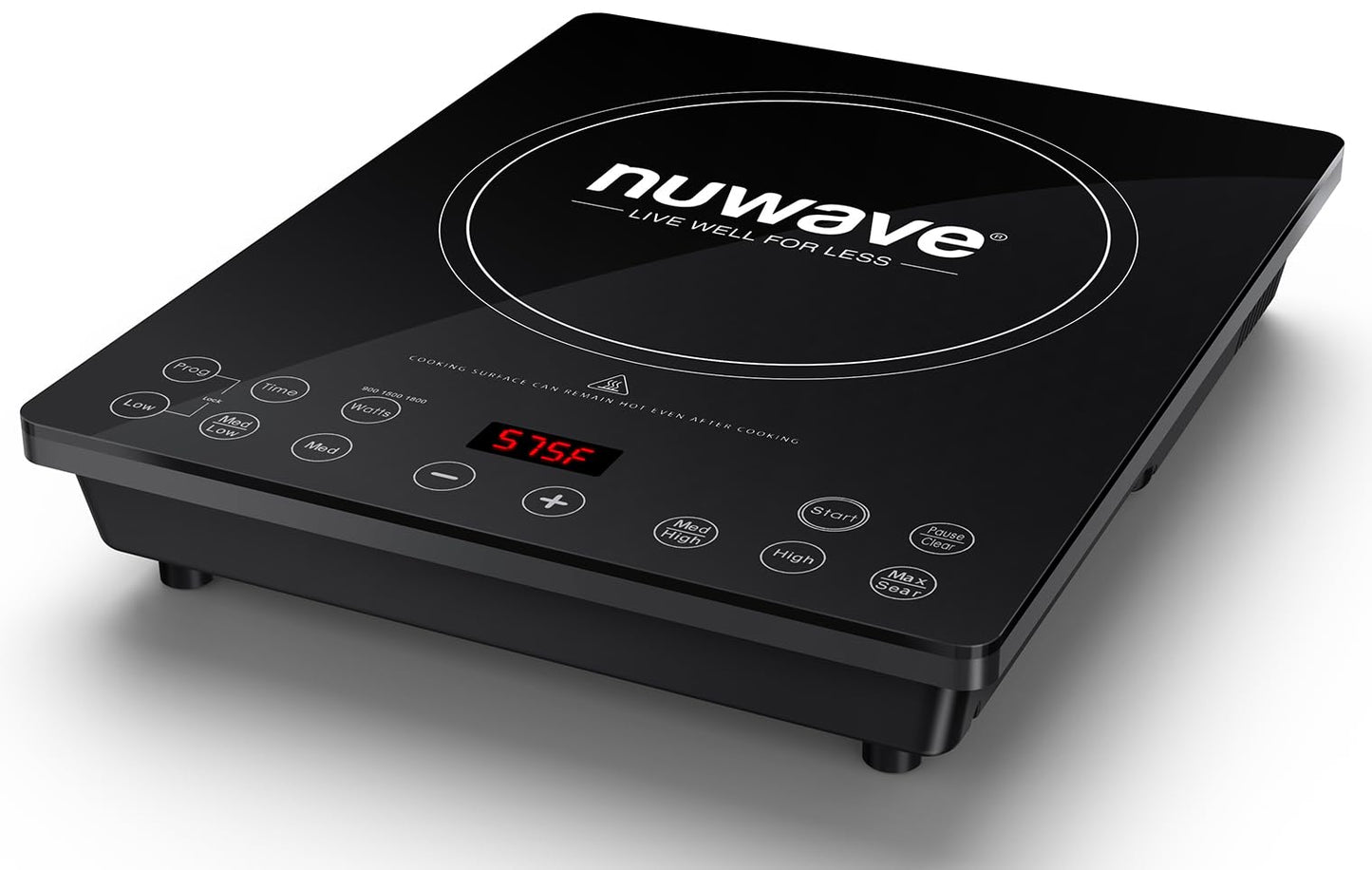 Nuwave Portable Induction Cooktop, NSF-Certified Single Electric Burner, 94 Precise Temp Range, Large 8” Heating Coil, Perfect for Professional & Commercial Settings, Shatter-Proof Glass Surface