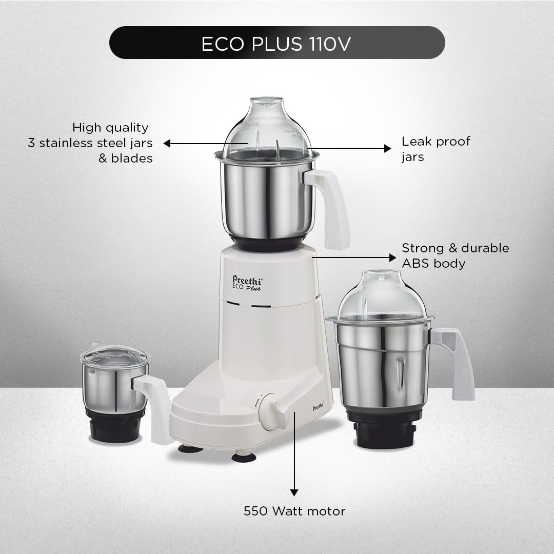 Міксер-млинець Preethi Eco Plus, білий, 3 банки
