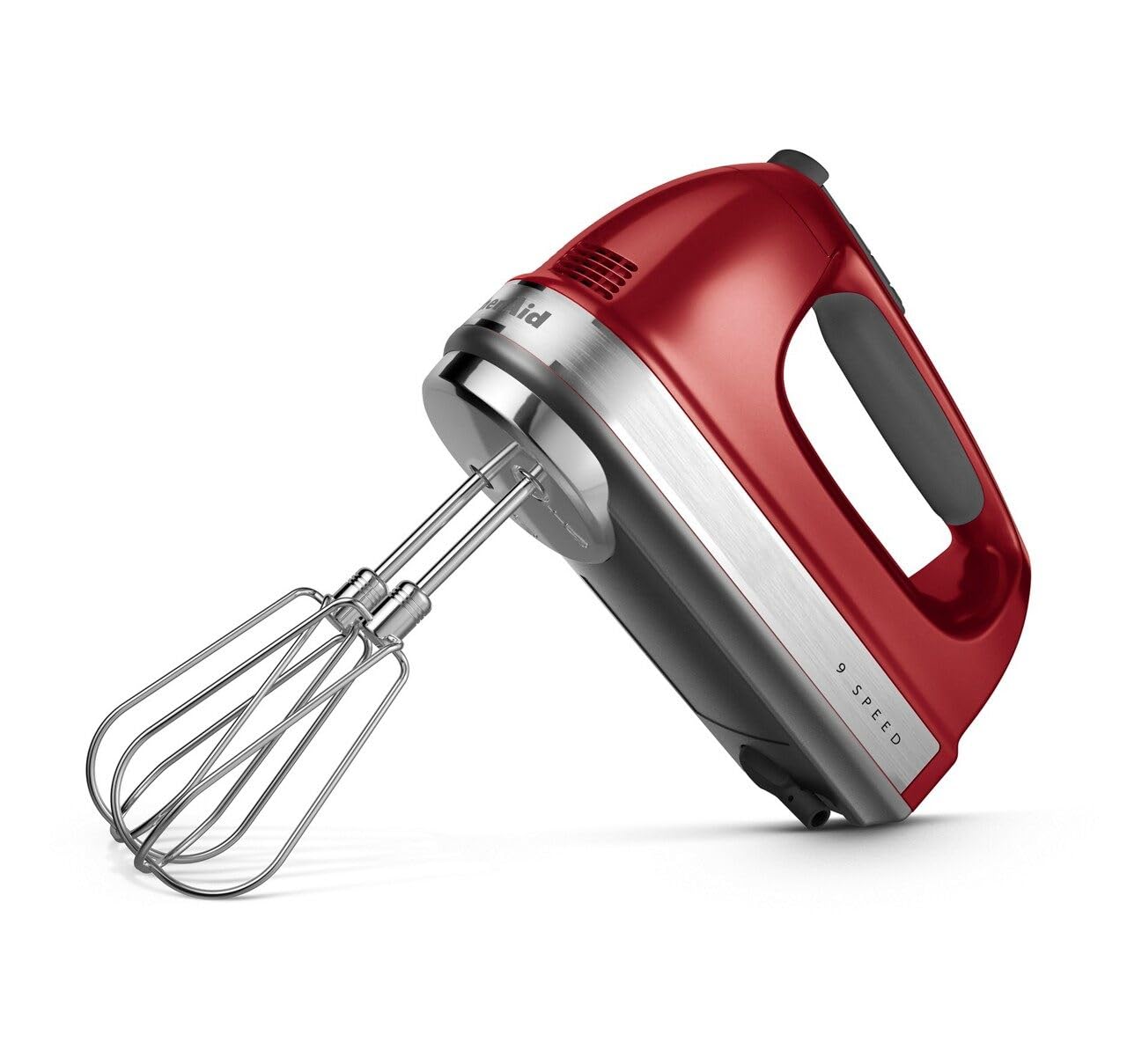 KitchenAid 9-Speed Digital Hand Mixer with Turbo Beater II Accessories and Pro Whisk - Candy Apple Red