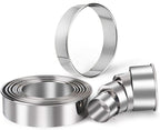 HULISEN Biscuit Cutter Set (5 Pieces/Set), Round Cookies Cutter with Handle, Professional Baking Dough Tools, Gift Package