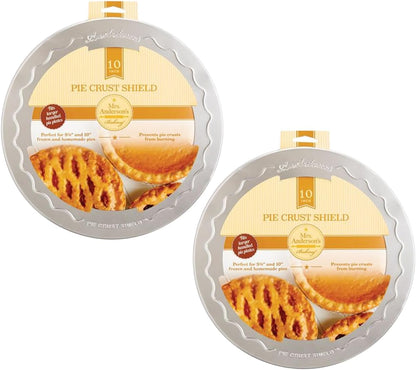 Mrs. Anderson's Baking Pie Crust Protector Shield, Fits 9.5 and 10-Inch Plates, Set of 2
