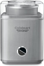 Maszyna do lodów CUISINART, Maszyna do lodów i mrożonego jogurtu, 2-Qt. Podwójnie izolowana miska do zamrażania, srebrna, ICE30BCP1