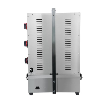 XXUNYNUIN 3 Burners Shawarma Grill Machine Commercial Vertical Rotisserie Grill Gyro Meat Doner Kebab Machine for Kitchen Restaurant