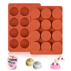 Sakolla 2 PCS Round Chocolate Cookie Molds, Cylinder Silicone Mold, Perfect for Chocolate Covered Oreos, Cake, Candy, Pudding, Mini Soap
