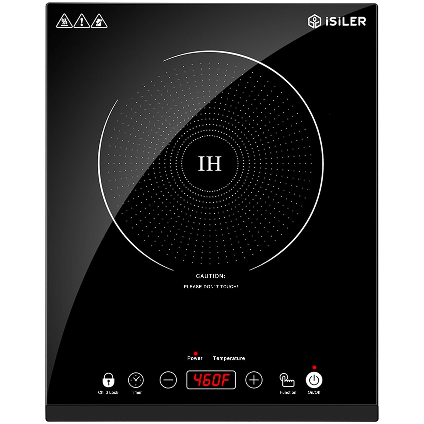 Portable Induction Cooktop, iSiLER 1800W Sensor Touch Electric Induction Cooker Hot Plate with Kids Safety Lock, 6.7" Heating Coil, 18 Power 17 Temperature Setting Countertop Burner with Timer