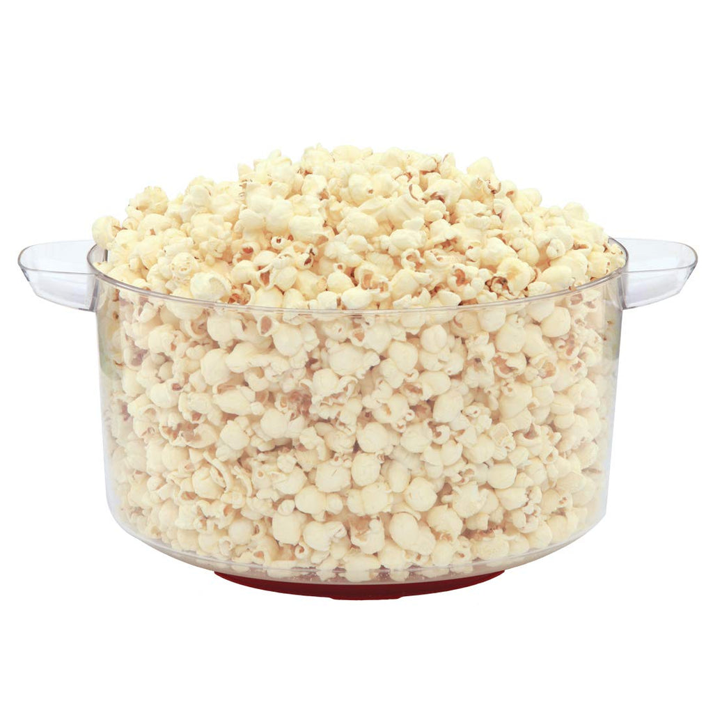 West Bend Stir Crazy Popcorn Machine Elektryczna maszyna do gorącego oleju z dużą pokrywką do miski do serwowania i wygodnym przechowywaniem w stosie, 6 litrów, czerwona