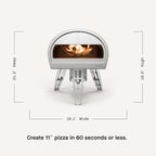 Piec do pizzy Gozney Roccbox Outdoor, szary, przenośny, opalany gazem i drewnem, klasy restauracyjnej