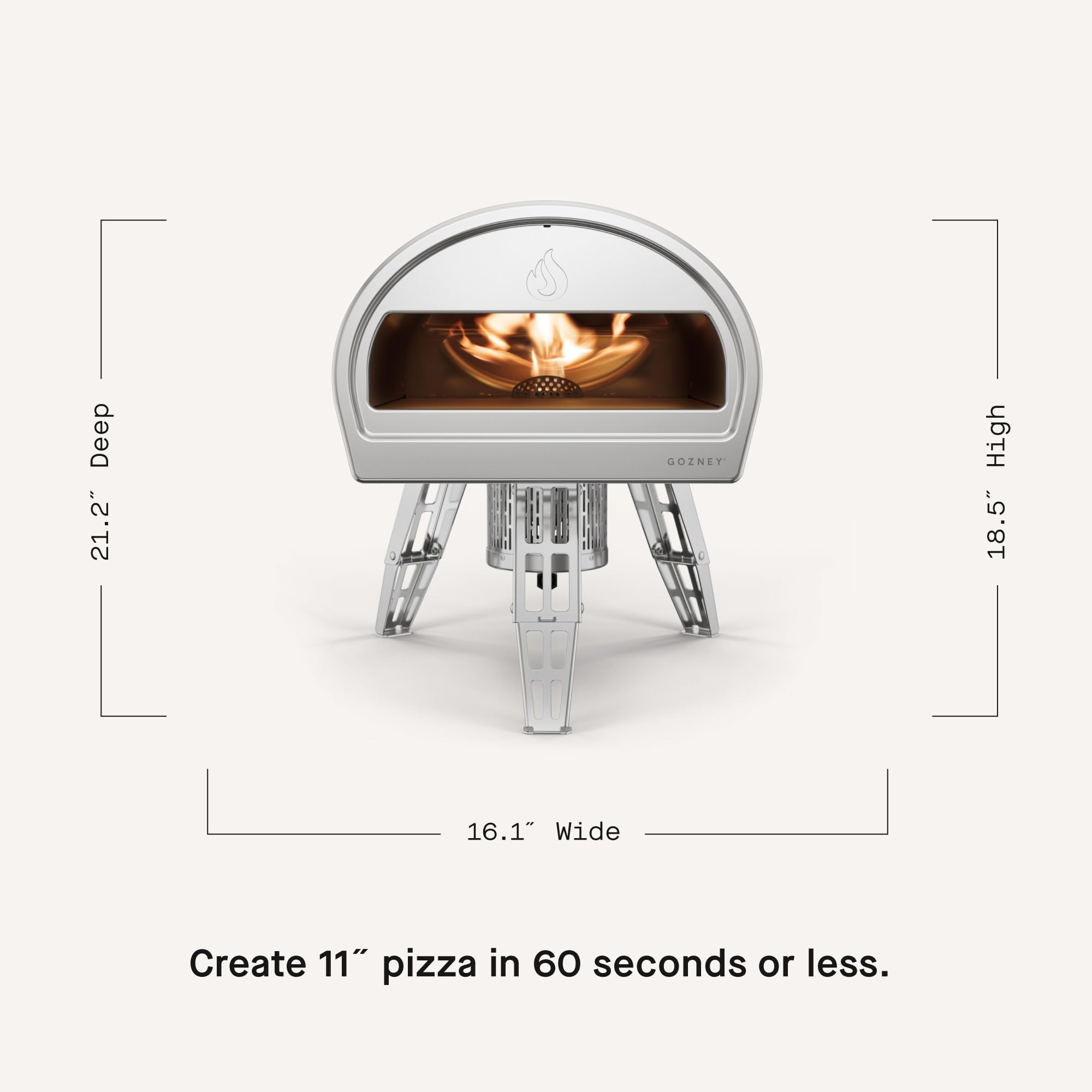 Piec do pizzy Gozney Roccbox Outdoor, szary, przenośny, opalany gazem i drewnem, klasy restauracyjnej