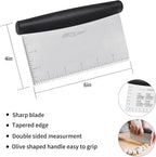 ALLTOP Bench Scraper & Chopper for Kitchen - Ideal Baking Essential Utensil,Stainless Steel Pastry/Dough/Food Cutter Tool for Cake Pizza Bread,Cooking - 1 Pack,Black