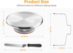 Kootek 22pcs Cake Decorating Supplies Kit, Baking Tools with 12" Aluminium Cake Turntable Rotating Cake Stand, Piping Bags and Tips Set, Icing Spatula, Cake Leveler, 3 Icing Scrapers for Mother's Day