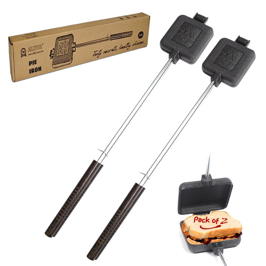 AILITOR Cast Iron Camp Pie Cooker, Campfire Sandwich Maker (Pack of 2)