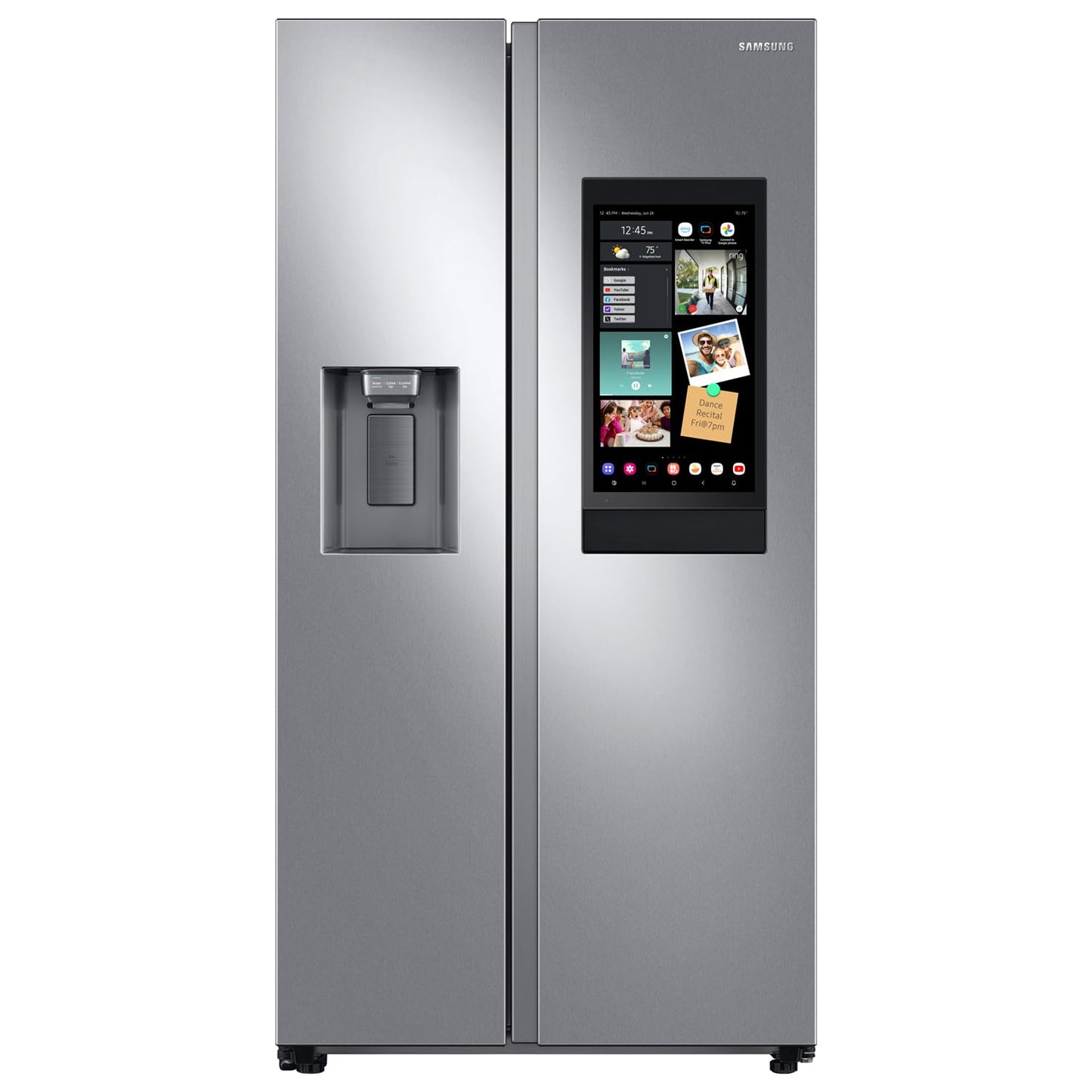 SAMSUNG 21.5 Cu Ft Side By Side Counter Depth Smart Refrigerator w/ 21.5” Touch Screen Family Hub, In-Door Ice Maker, Energy Star Certified, RF22t5561SR/AA, Fingerprint Resistant Stainless Steel