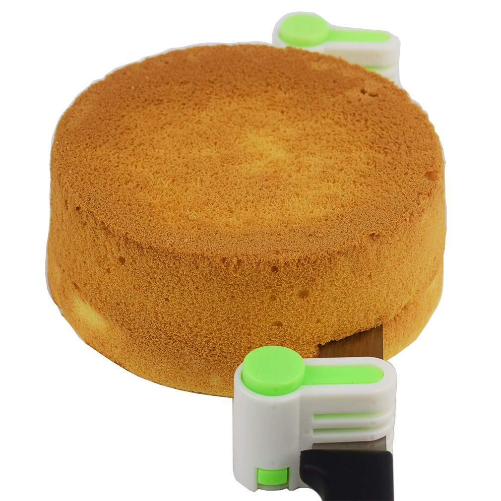 2PCS DIY Cake Slicer, Stratification Auxiliary, Bread Slice, Toast Cut, 5 Layers Leveler Slicer, Kitchen Fixator Tool (2, Rose Red)