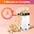 Popcorn Machine, High Popping Rate Air Popper Popcorn Maker, 4.5 Quarts, 1200w, 2 Min Fast Popping Air Popper, No Oil, BPA-Free, Mini Popcorn Machine with ETL Certified, Popcorn Poppers for Home