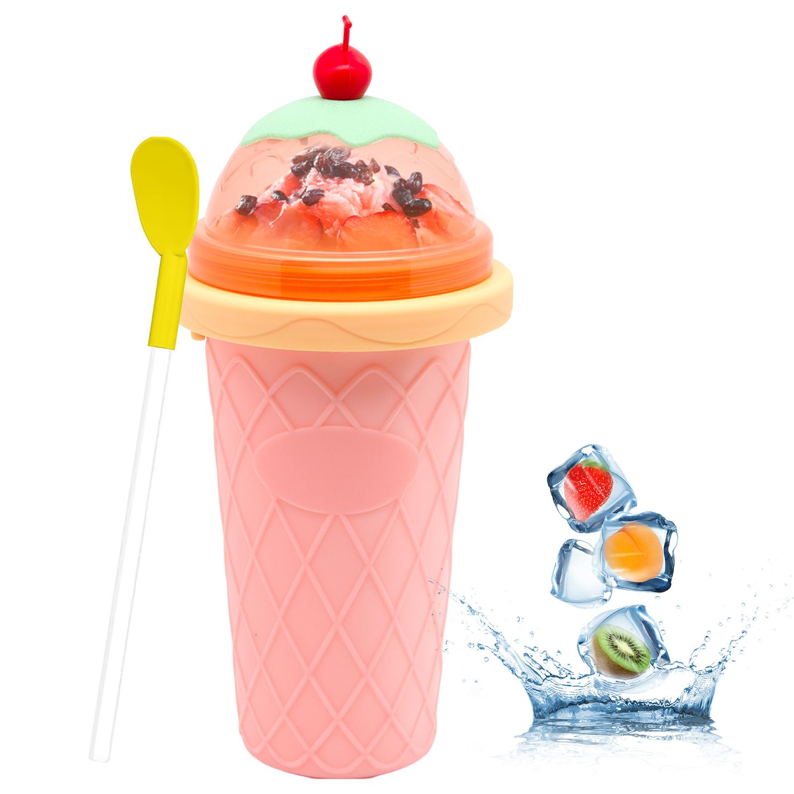 Slushie Maker - DIY Magic Quick Frozen Smoothies Cup for Homemade Milk Shake Ice Cream Maker, Portable Cooling Cup, Double Layer Squeeze Slushy Maker, Birthday Gifts for Kids, Friends, Family