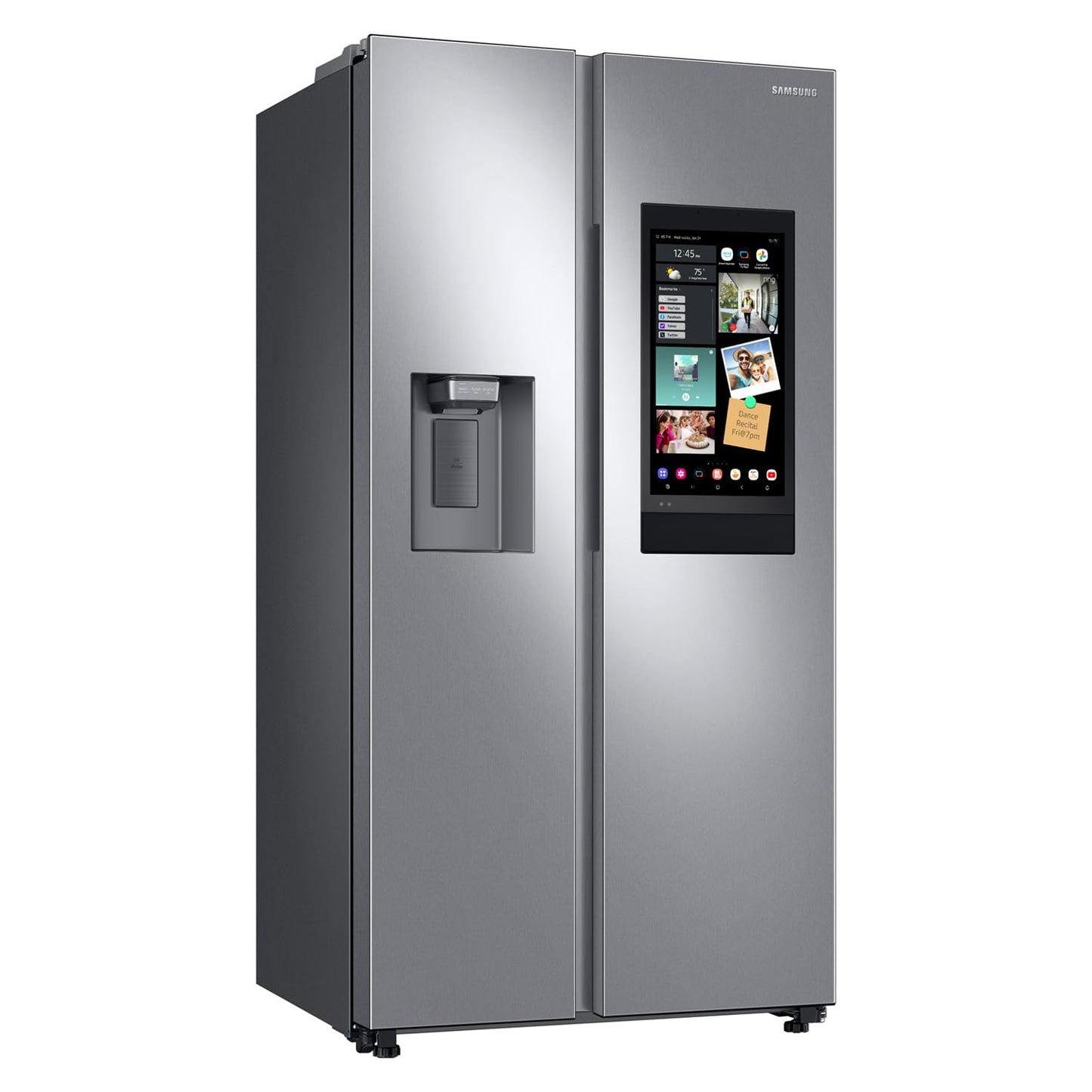 SAMSUNG 21.5 Cu Ft Side By Side Counter Depth Smart Refrigerator w/ 21.5” Touch Screen Family Hub, In-Door Ice Maker, Energy Star Certified, RF22t5561SR/AA, Fingerprint Resistant Stainless Steel