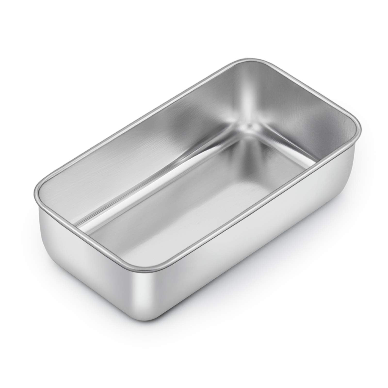 E-far Loaf Pan for Baking Bread, 9 x 5 Inch Stainless Steel Baking Loaf Pans, Metal Bakeware for Bread Meatloaf Cake Brownies, Healthy & Non Toxic, Easy Release & Dishwasher Safe - Set of 3