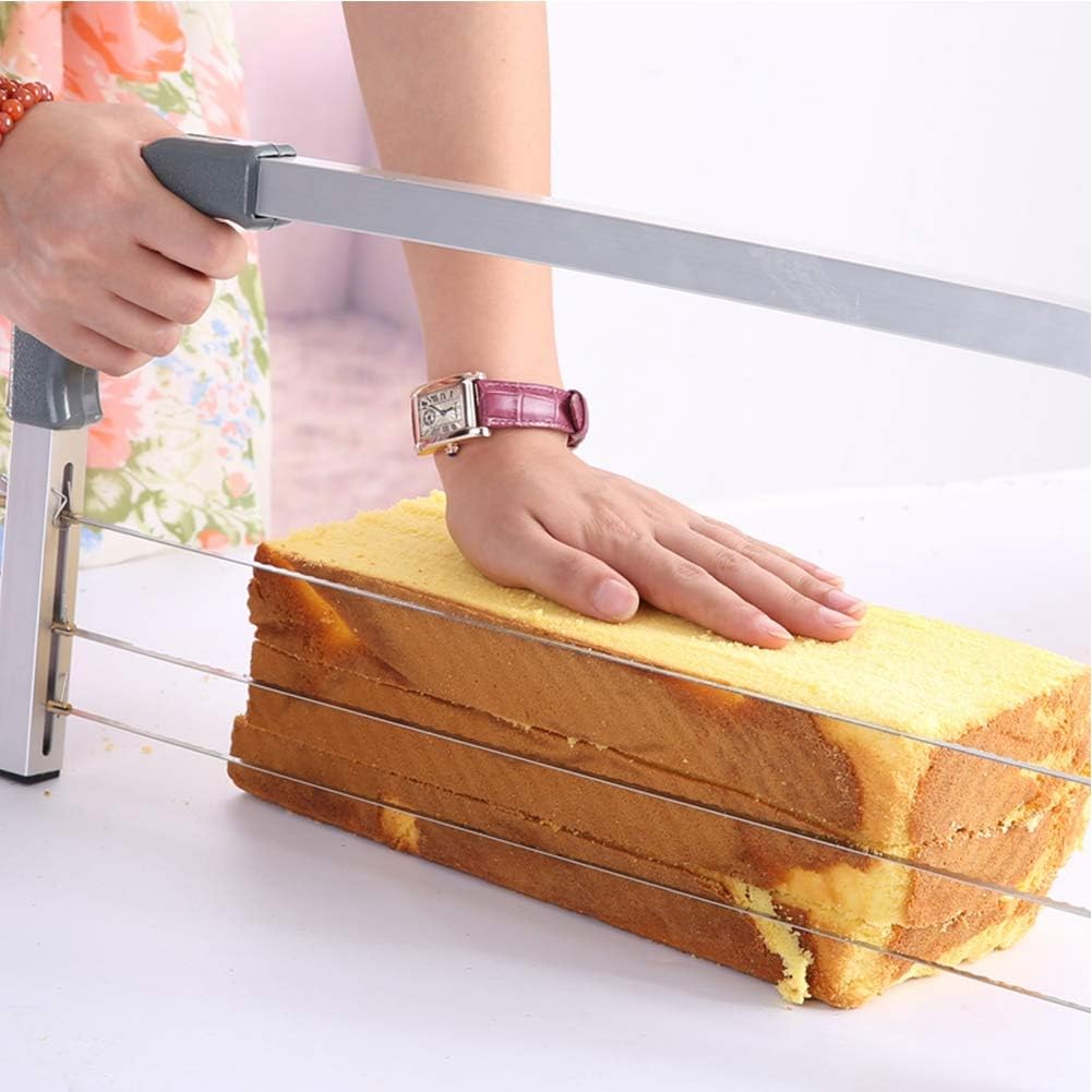 Ejoyous Cake Cutter Leveller, Stainless Steel 3 Wire Slicer for Perfect Cake Cutting Adjustable Cake Leveller Cutting Wire Leveller, for Birthday Layer Cake Ideal Kitchen Baking Tool