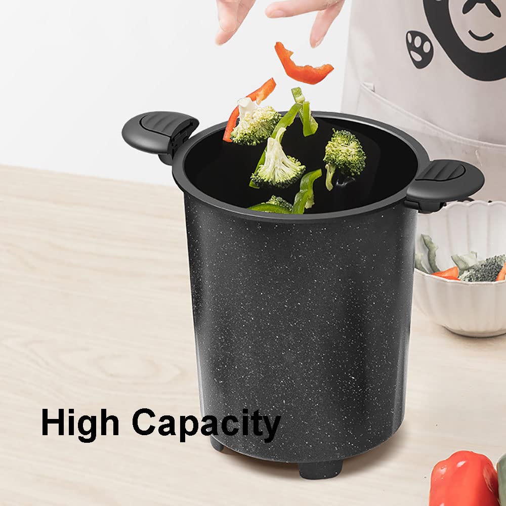 Automatic Cooking Machine 360° Rotatable Stir Fry Machine Multifunctional Stir Fry Pot for Home Outdoor Camping Travel Cooking (BLACK)