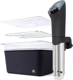 Комплект Greater Goods Pro Sous Vide — потужна та точна плита Sous Vide потужністю 1100 Вт і преміальний пластиковий контейнер із решіткою, кришкою та неопреновим чохлом для Sous Vide | Розроблено в Сент-Луїсі