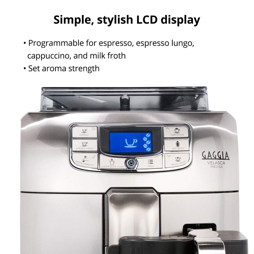 Gaggia Velasca Prestige Espresso Machine, Stainless Steel, 54 ounces