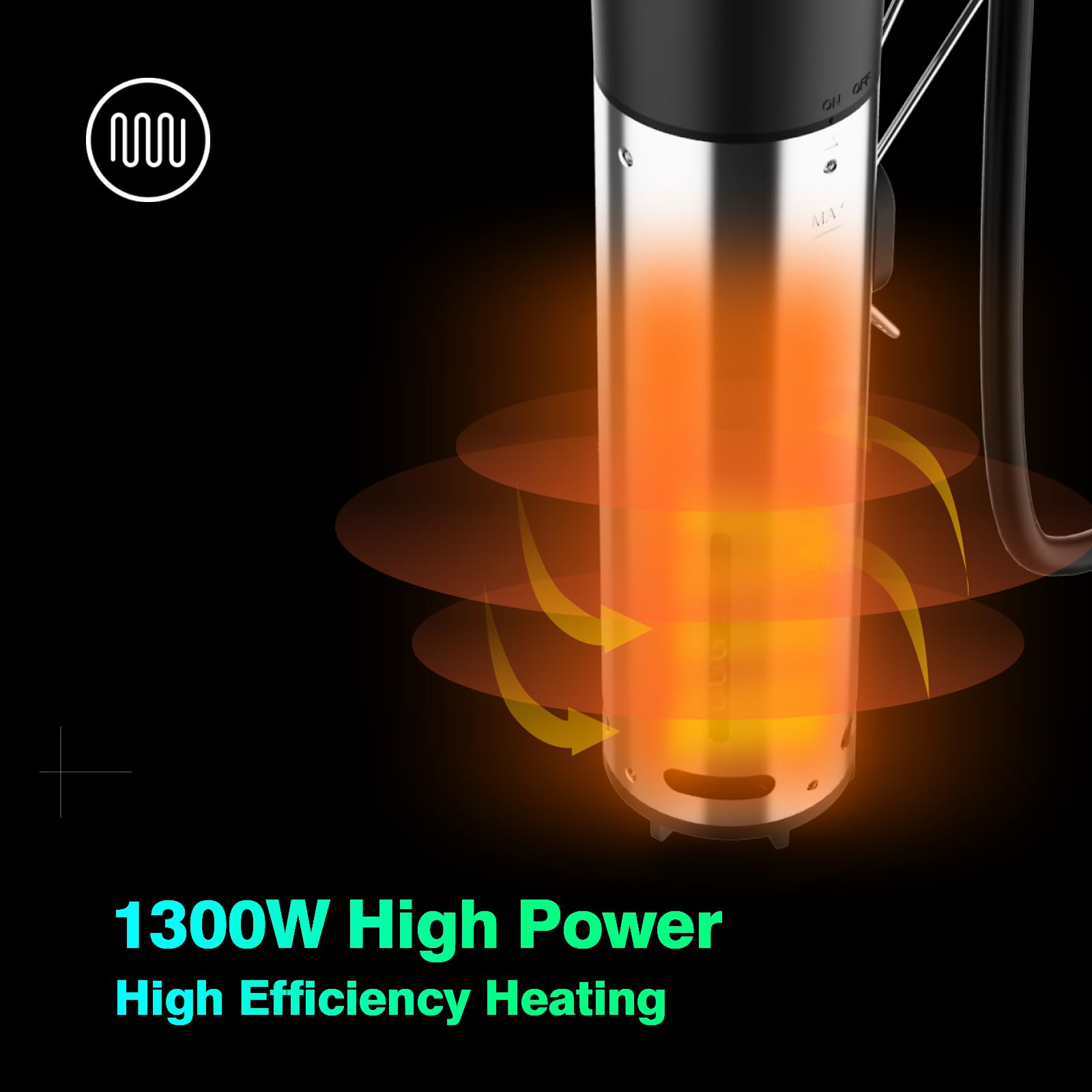 Outohomo Sous Vide Machine,1300 Watts, Immersion Circulators, Precision Cooker, Steak Cooker, Temperature and Time Digital Display Control, Ultra-Quiet,Fast-Heating,Easy to store,IPX7 Waterproof