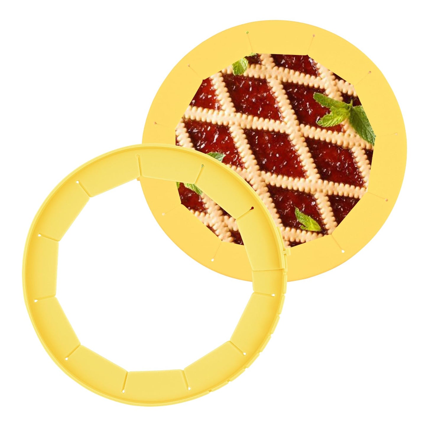 Silicone Pie Crust Shield, Adjustable Bake Crust Protector, Heavy Duty Pie Crust Edge Shield Cover Pie Ring for Crust Pie Saver, Pie Crust Kit for Baking Pie Pizza Fits 8-10.5” Pie Pans