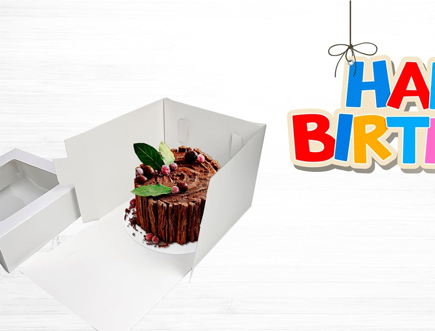 3 sets Cake Boxes 12x12x10 inches with Boards Bakery Boxes for Cakes