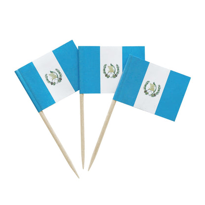 100 Pack USA American Flag US Toothpick Flags, Cocktail Picks Mini Stick Cupcake Toppers Country Picks Party Decoration Celebration Cocktail Food Bar Cake Flags (American)