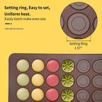 Silicone Macaron Baking Mats, 2 Non-Stick Silicone Baking Mats, Food Safe Baking Mat, Great For Macaron, Cookies, Bread, Pastry, Dessert (2Pcs 48Capavity)