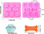 3 Pack Puppy Dog Paw and Bone Silicone Molds, Non-Stick Food Grade Silicone Molds Cookie Cutters for Chocolate, Candy, Jelly, Ice Cube, Dog Treats