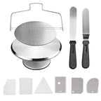 Cake Decorating Turntable,Cake Decorating Supplies with Decorating Comb/Icing Smoother(3pcs),2 Icing Spatula with Sided & Angled …