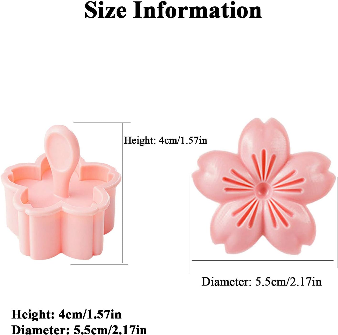 Cookie Press, 4 Styles Cookie Stamps Cherry Blossom Cookie Cutters Mold for Flower Cookies Pastry Accessories (Pink)