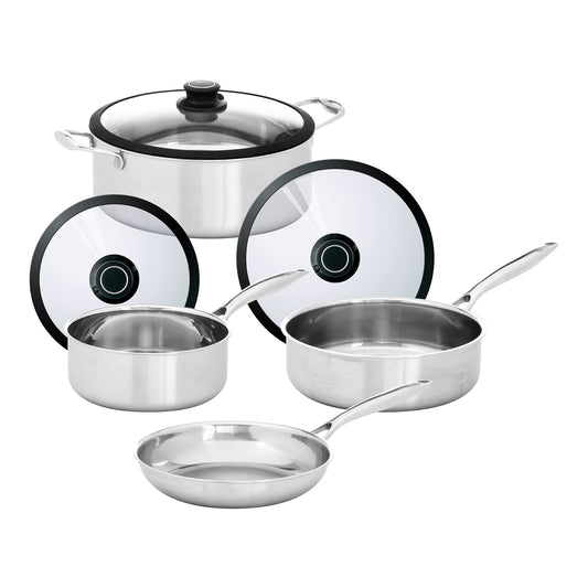 Black Cube Stainless Steel 7 Piece Cookware Set