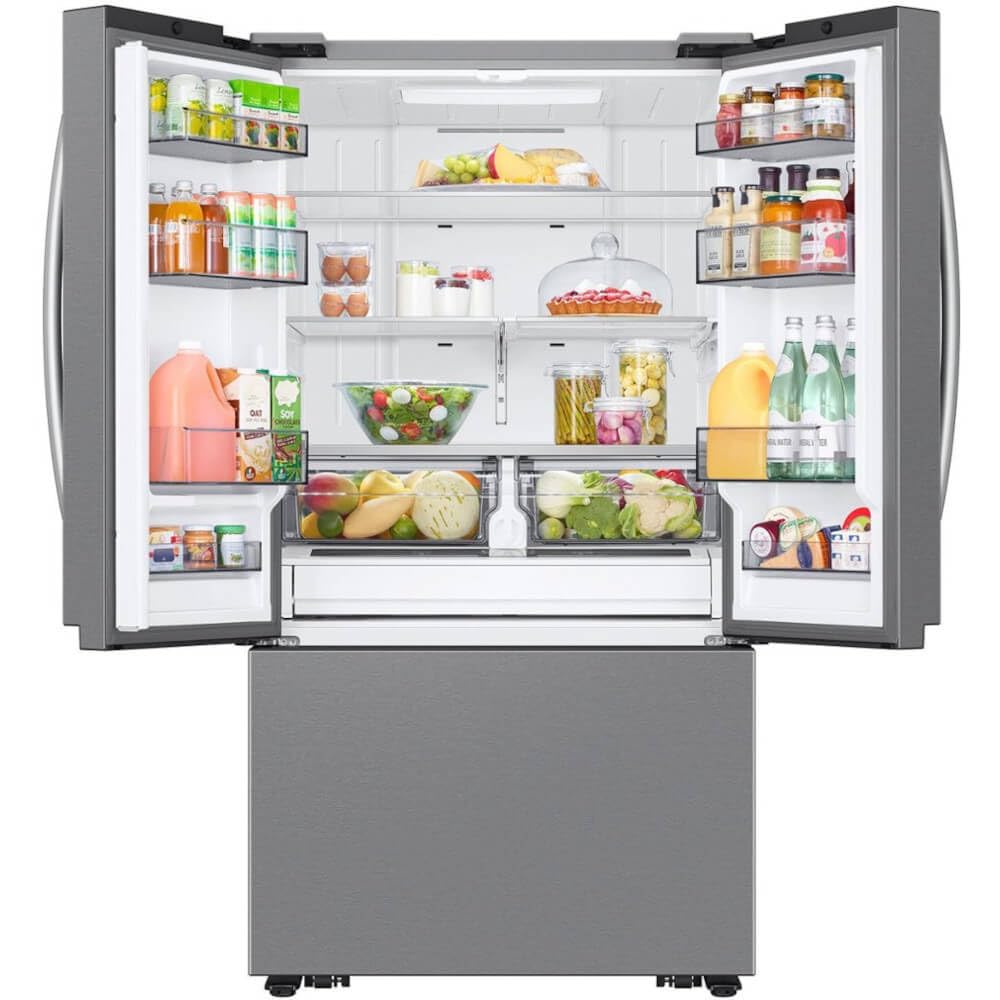 SAMSUNG RF32CG5100SR 32 Cu. Ft. Stal nierdzewna 3-drzwiowa inteligentna lodówka z drzwiami francuskimi