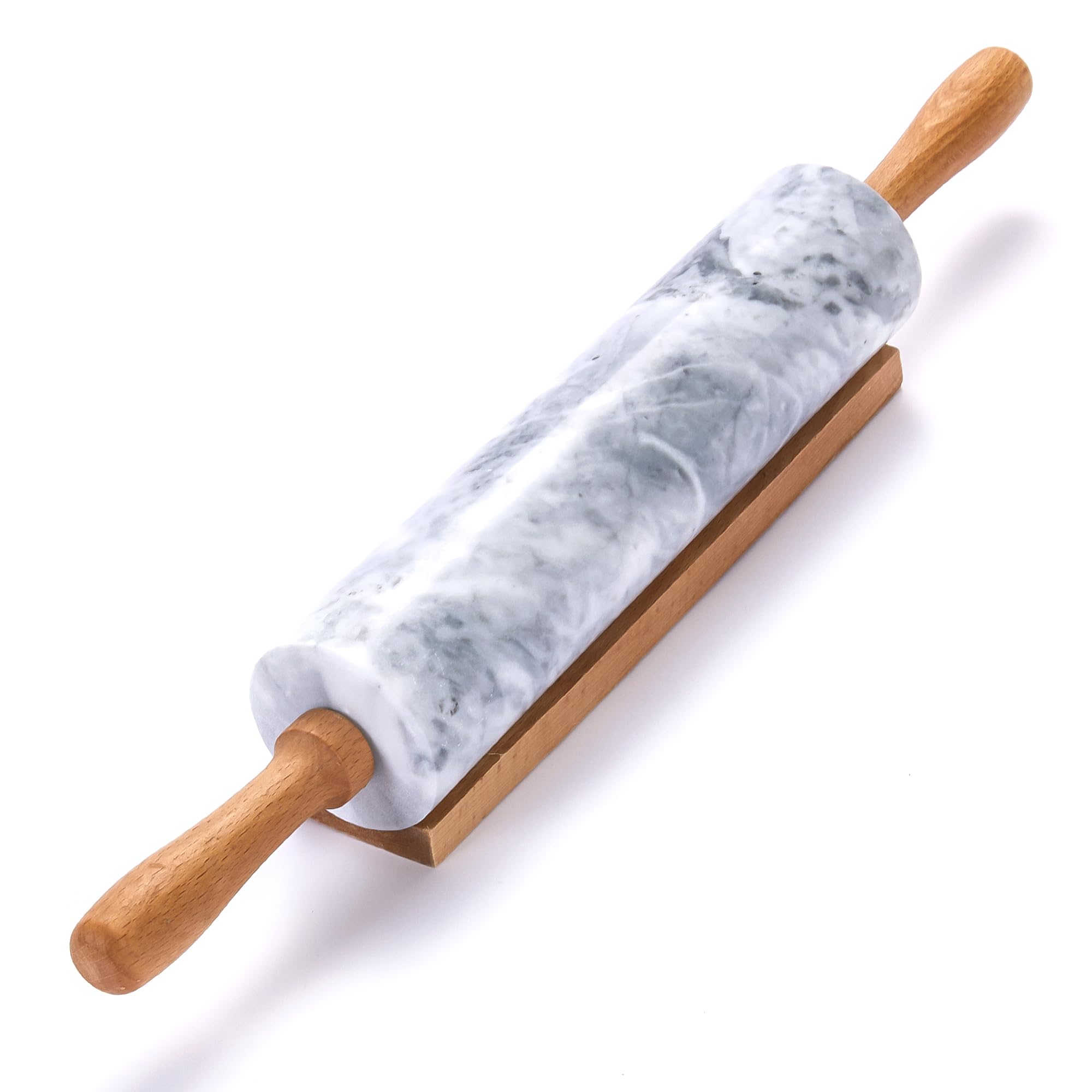 All-Purpose 17.6 Inch Beech Wood Non-Stick Rolling Pin - For Baking, Pizza, Pasta, Pie, Cookies, Pastry.