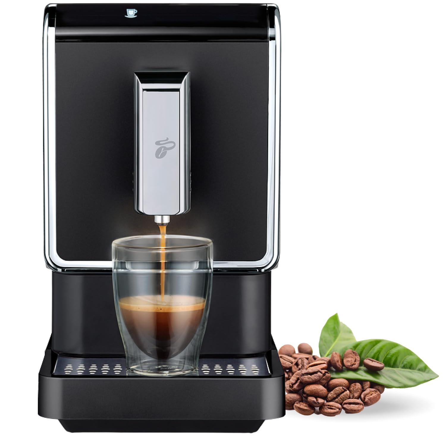 Ekspres do kawy i espresso Tchibo Automatic z wbudowanym młynkiem, nie wymaga kapsułek z kawą, czarny