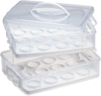 Snapware (2-Layer, 24 Cupcakes Plastic Detachable Cupcake Carrier Storage Container With Lid and Handle, Freezer Dishwasher Microwave Safe