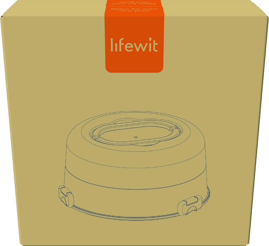 Lifewit Cake Carrier with Lid and Handle, Two Sided Cupcake Carrier Holder for 10” Cake or 9 Standard-Sized Cupcakes, Plastic Round Cake Transport Storage Container Stand for Pies and Cookies, White
