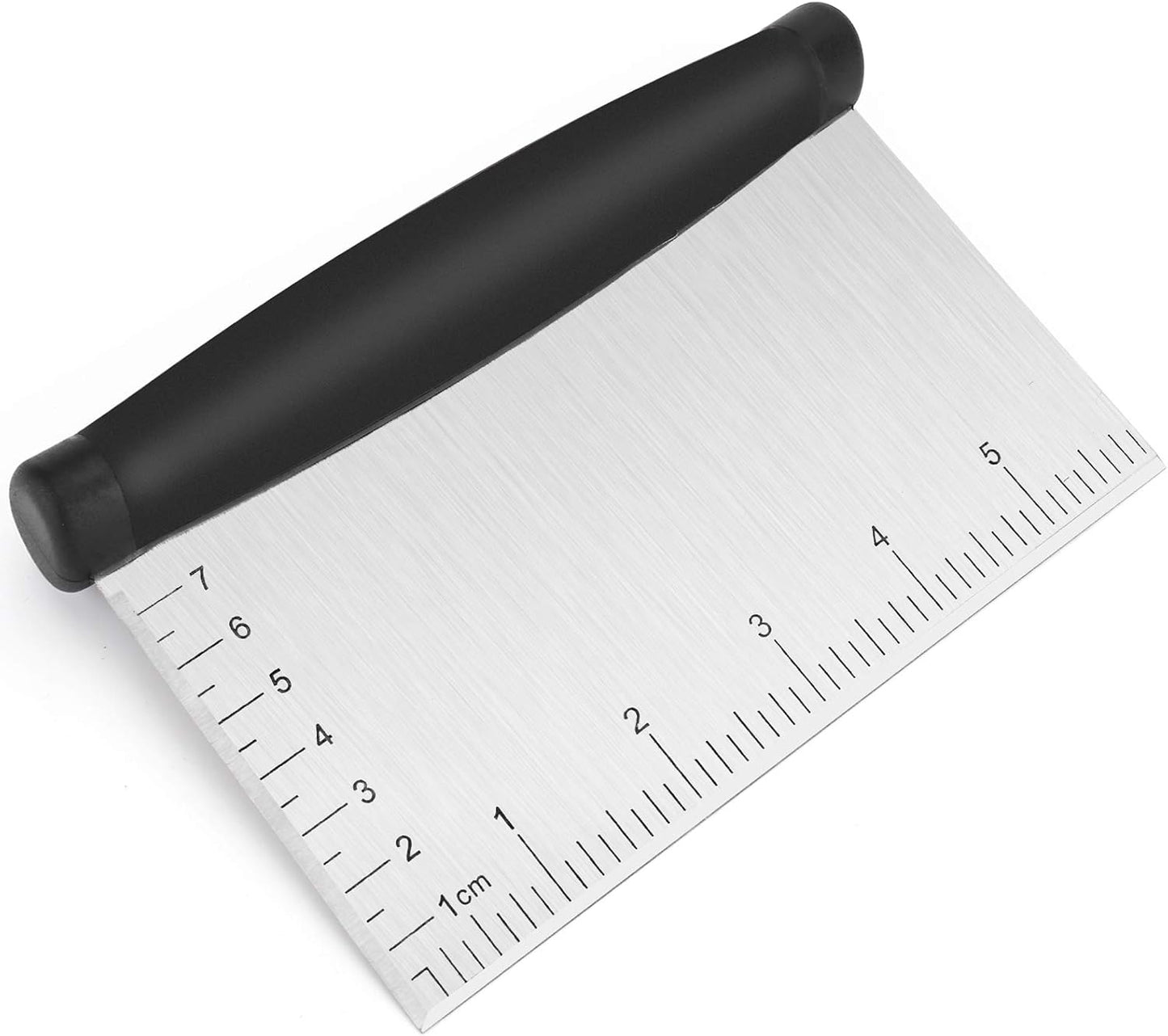 Bench Scraper & Chopper - 6 Inch Stainless Steel Dough Cutter with Contoured Grip, Multi-Purpose Kitchen Tool for Baking Cooking, Food Scraper Chopper & Pastry Knife