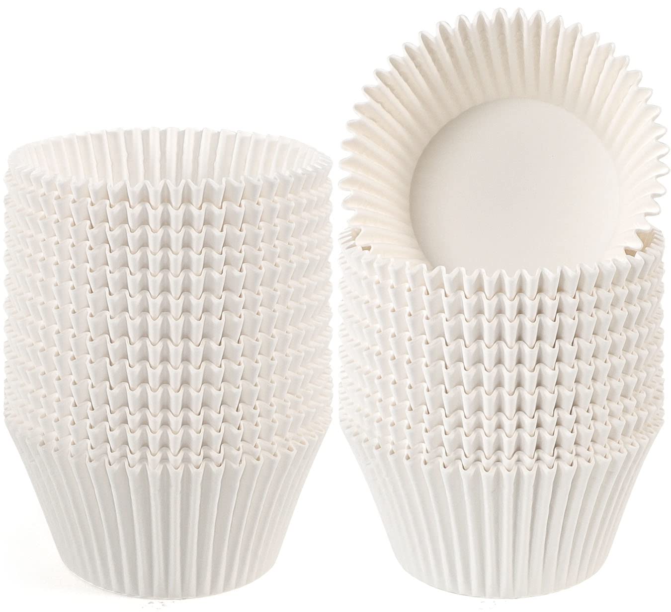 Caperci Jumbo Cupcake Liners Natural Muffin Baking Cups 300-Count, No Smell, Food Grade, Upgraded Grease-Proof Paper (Natural)