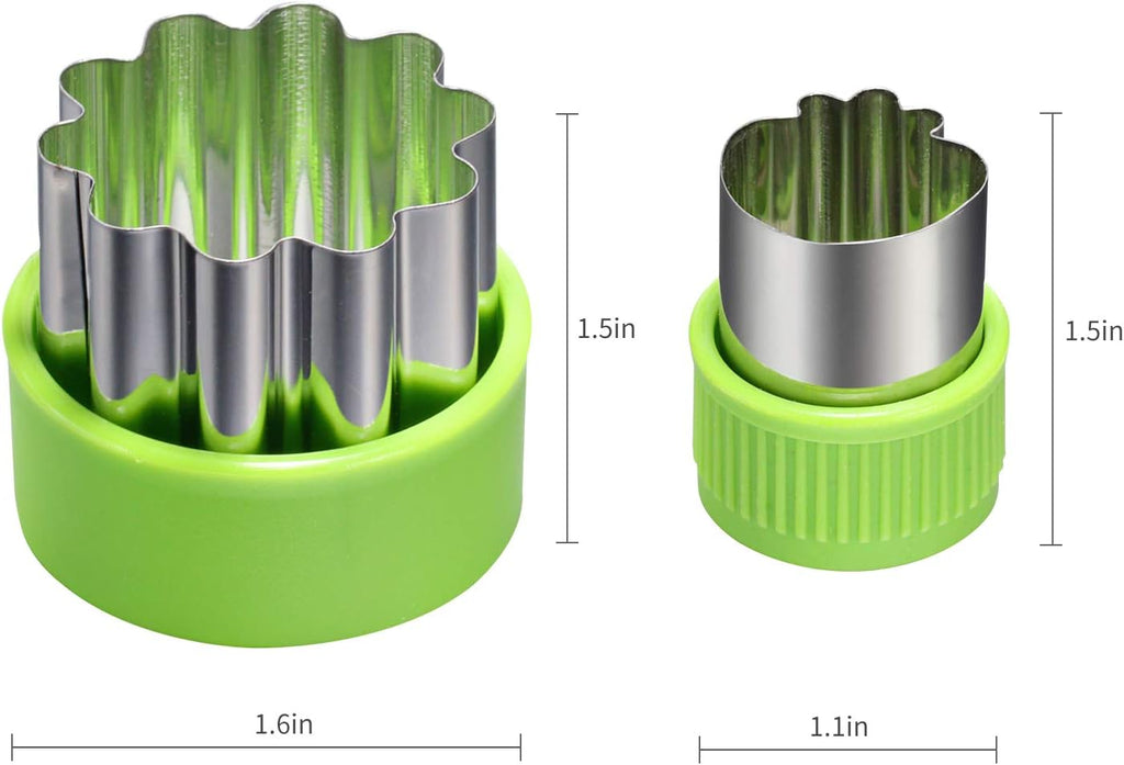 24 pcs Vegetable Cutter Shapes Sets Cookie Cutters Fruit Stamps Mold with 20 pcs Food Picks and Forks for Kids