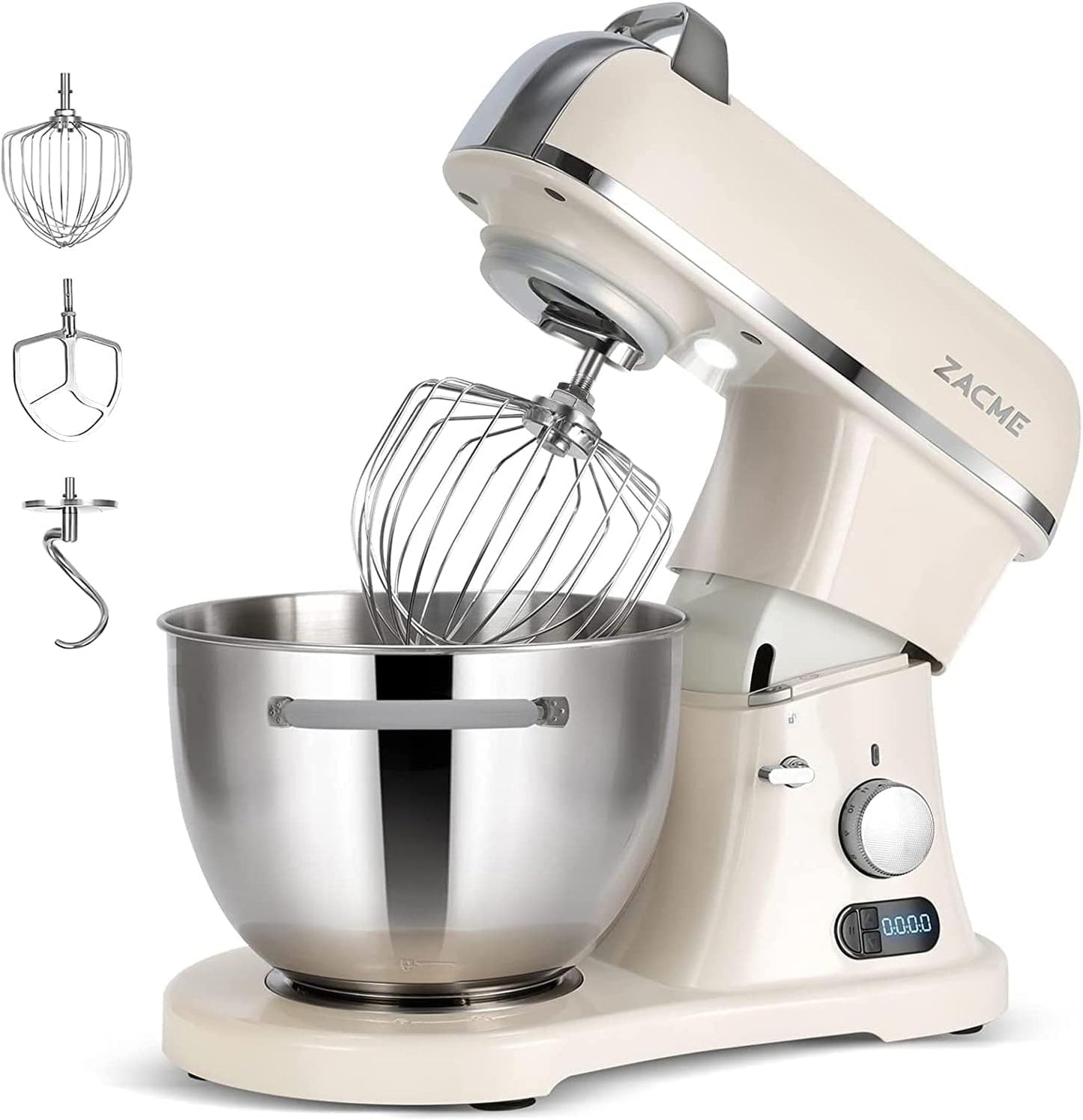 8.4QT Commercial Stand Mixer 800W with NSF Certified and Aluminum die casting, Kitchen Electric Mixer Metal Food Mixer with Stainless Steel 8L Bowl, Dough Hook, Whisk and Beater