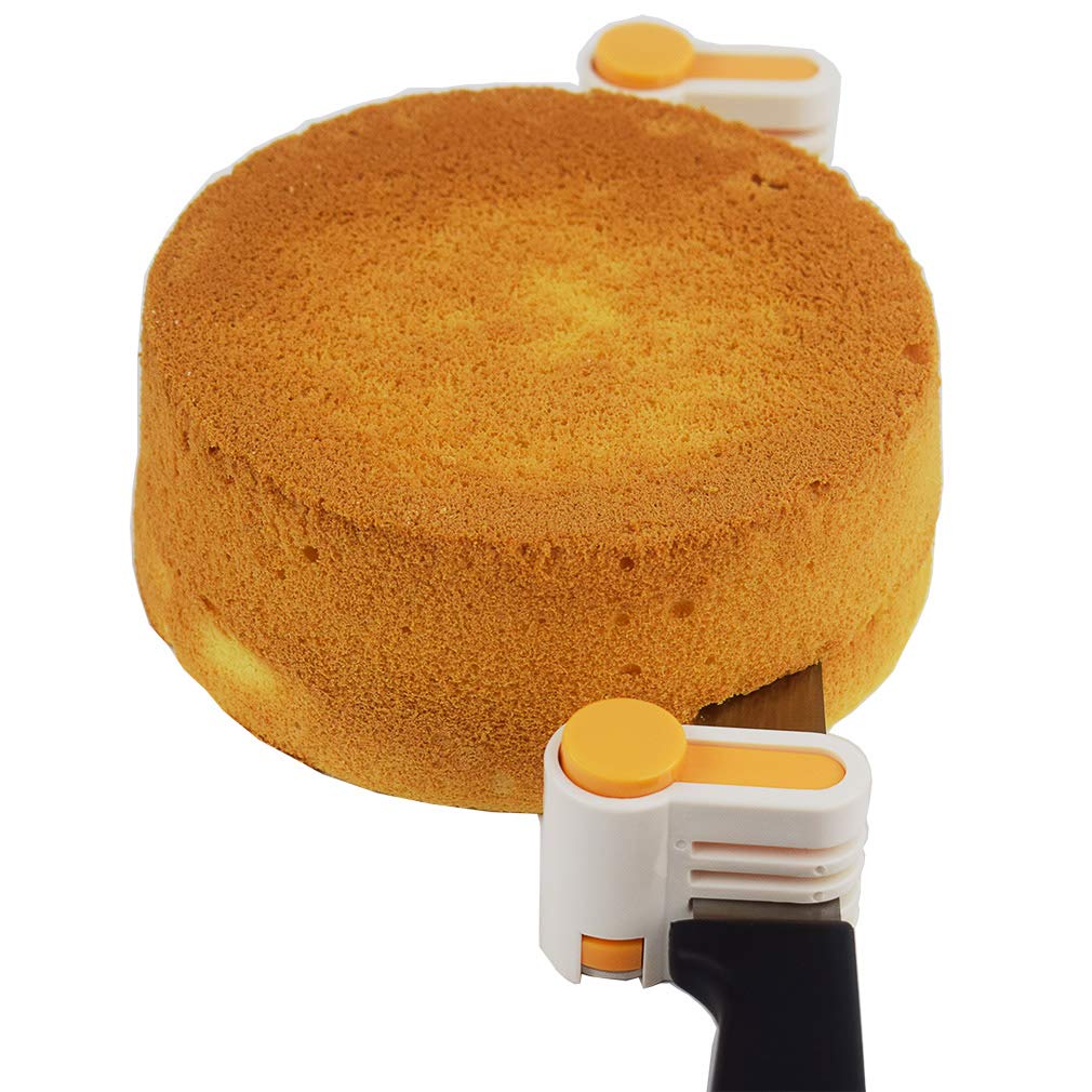 2PCS DIY Cake Slicer, Stratification Auxiliary, Bread Slice, Toast Cut, 5 Layers Leveler Slicer, Kitchen Fixator Tool (2, Rose Red)