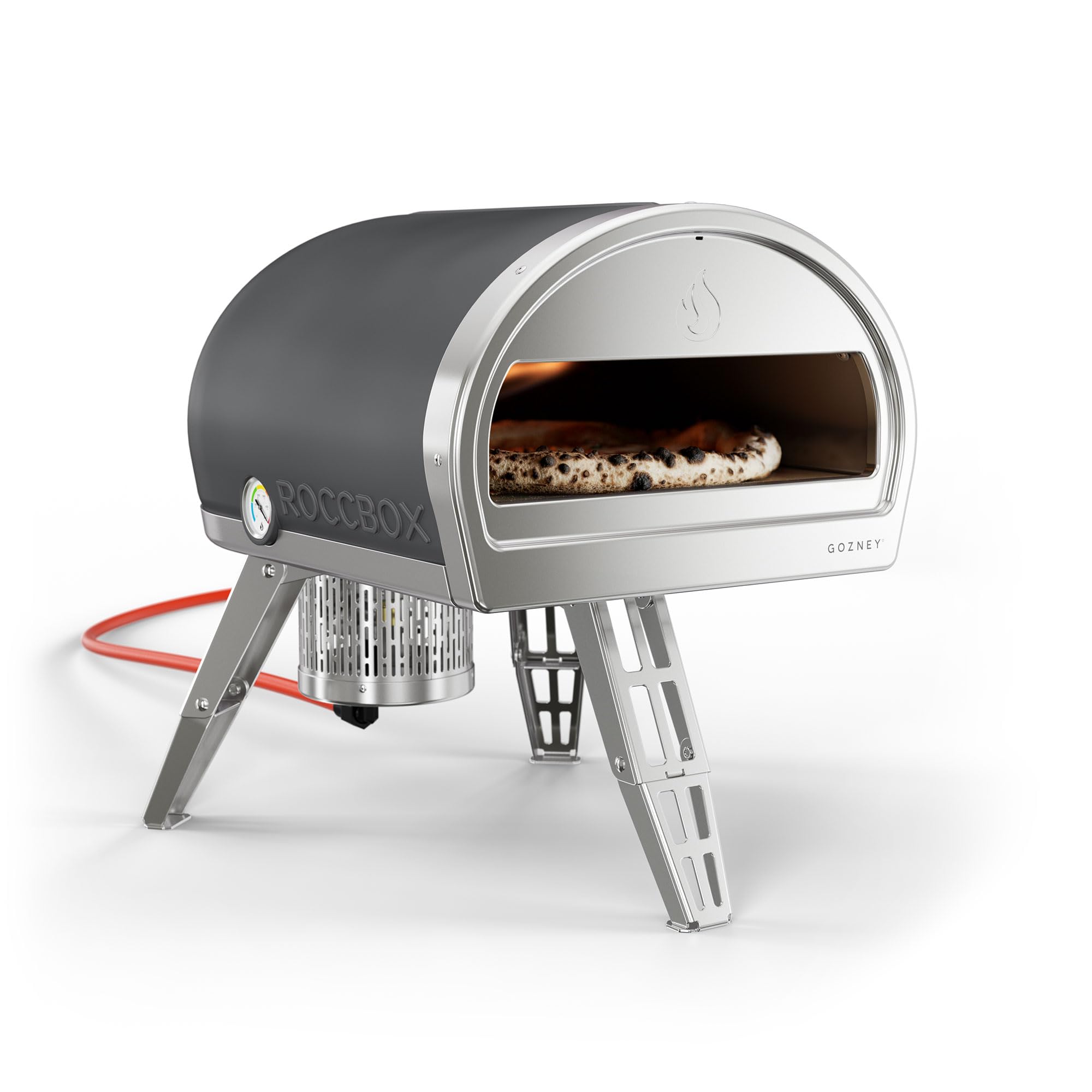 Piec do pizzy Gozney Roccbox Outdoor, szary, przenośny, opalany gazem i drewnem, klasy restauracyjnej