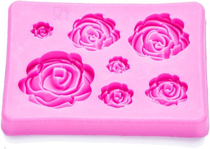 2PCS Rose Flowers silicone molds Cake Chocolate Mold wedding Cake Decorating Tools Fondant Sugarcraft Cake Molds