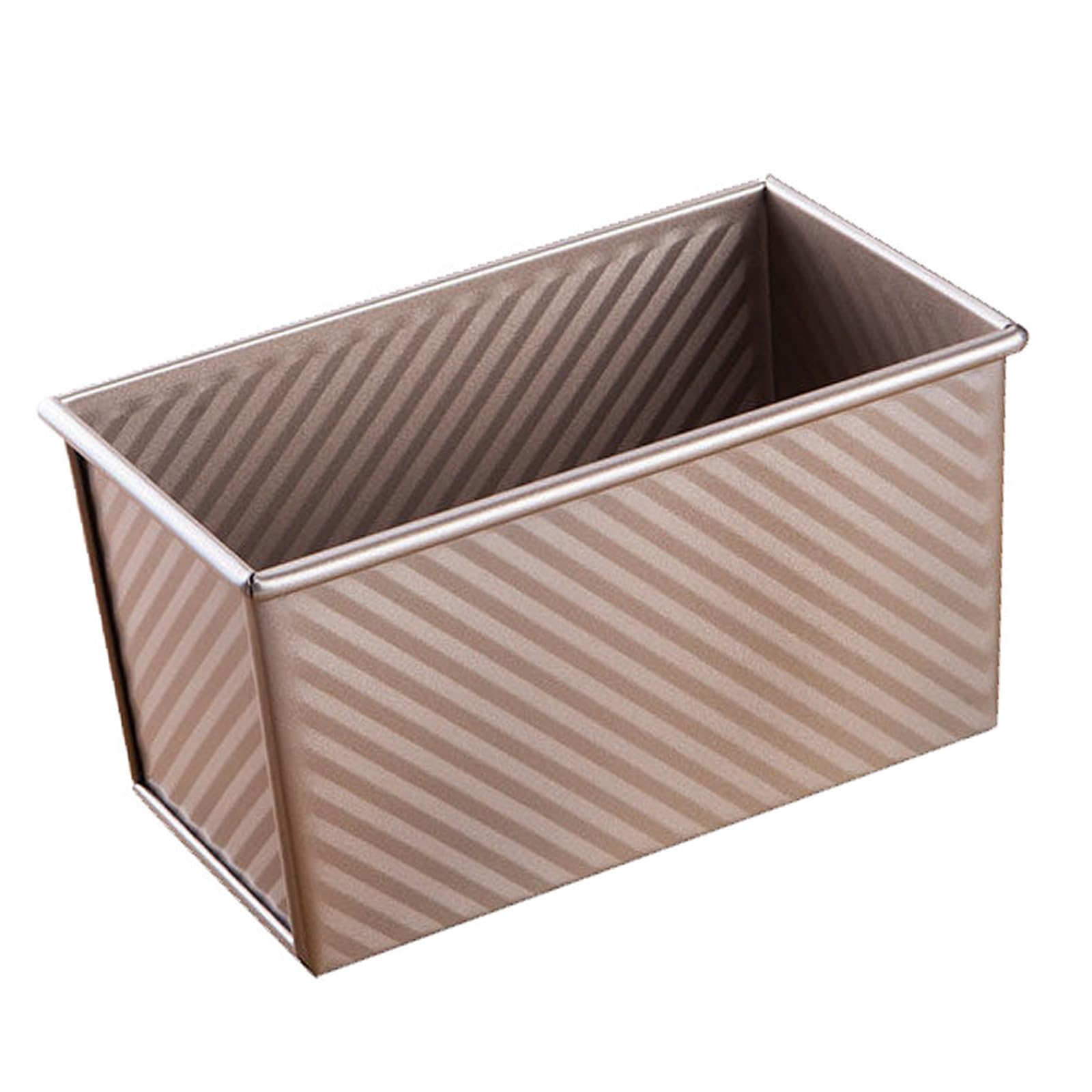 Pullman Loaf Pan with Lid, Non-Stick Bakeware Corrugated Carbon Steel Bread Toast Box Mold with Cover for Baking Bread, 1 lb Dough Capacity, Black/Golden Randomly Color