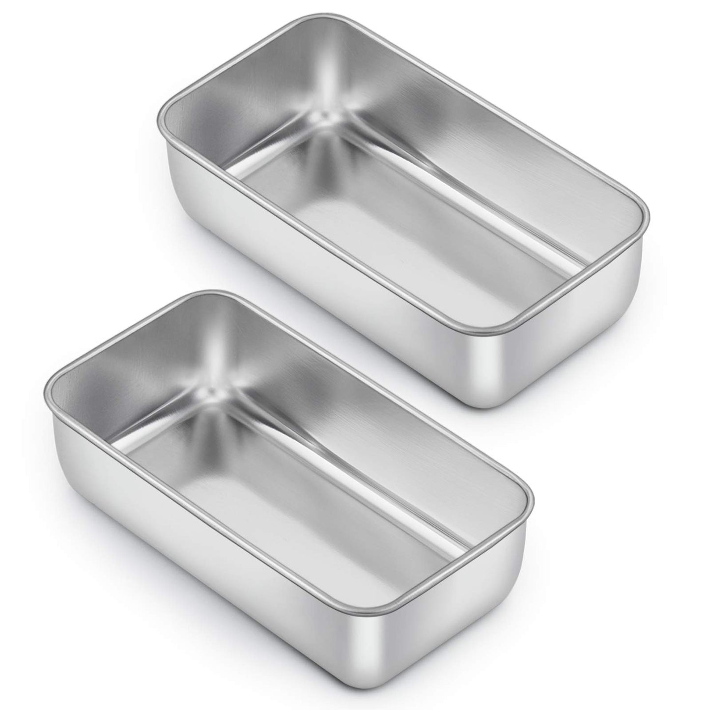 E-far Loaf Pan for Baking Bread, 9 x 5 Inch Stainless Steel Baking Loaf Pans, Metal Bakeware for Bread Meatloaf Cake Brownies, Healthy & Non Toxic, Easy Release & Dishwasher Safe - Set of 3