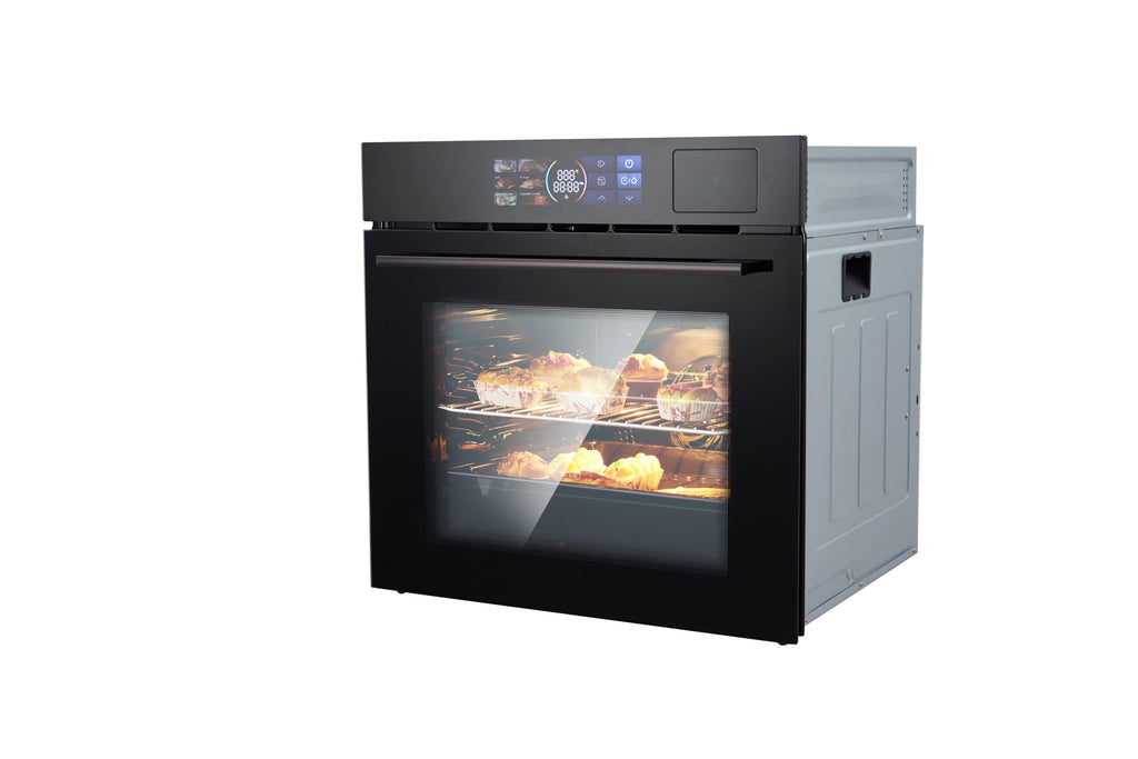 Piekarnik elektryczny ścienny 24", 2,5 Cu.f (70L) Wbudowany piekarnik elektryczny z 108 inteligentnymi menu 8 trybów pieczenia Funkcja smażenia na powietrzu Ogrzewanie 3D Surround, Certyfikat ETL, Stal nierdzewna